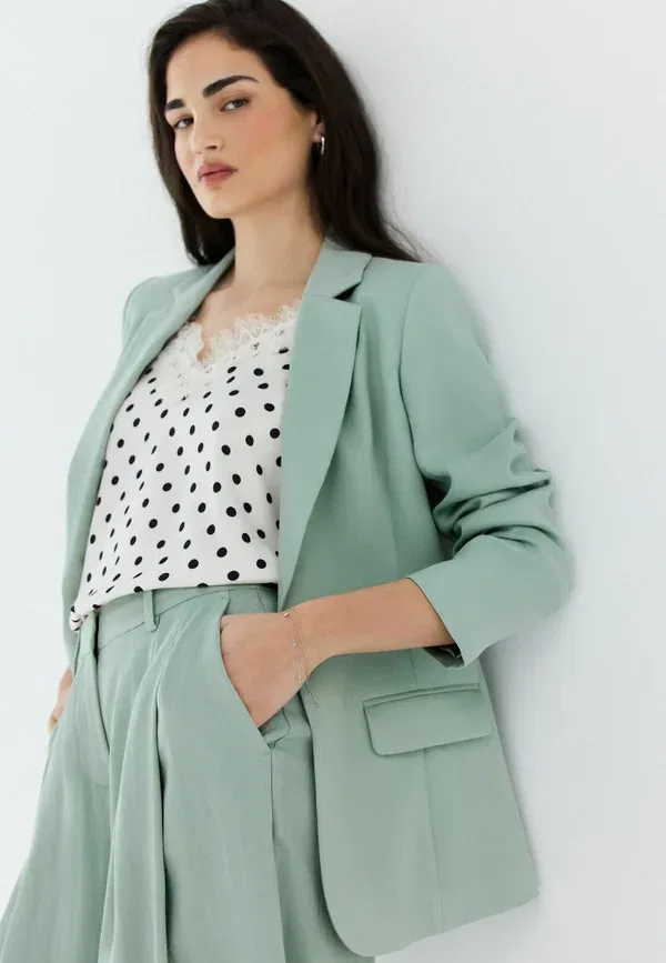Блейзер из вискозы Next sage green, зеленый — фото 4