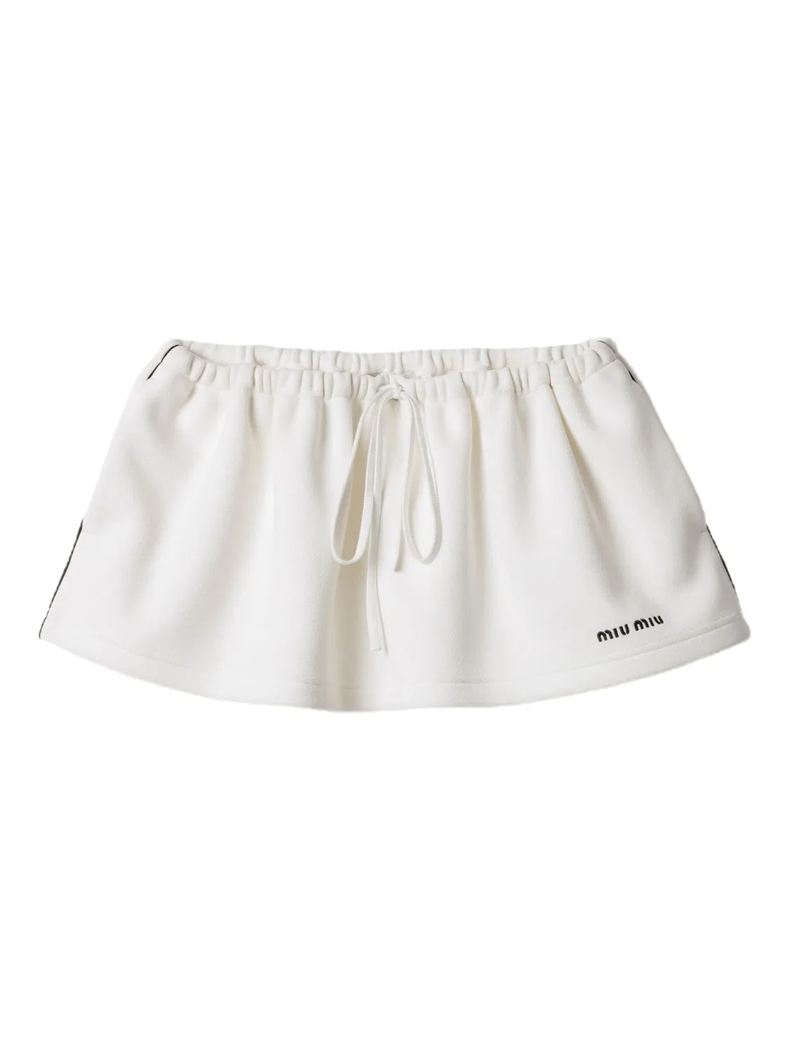Мини-юбка из хлопкового джерси Miu Miu, белый