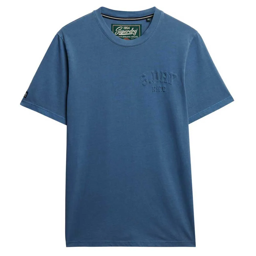Футболка с коротким рукавом Superdry Athletic Emboss Relaxed Fit, синий — фото 3