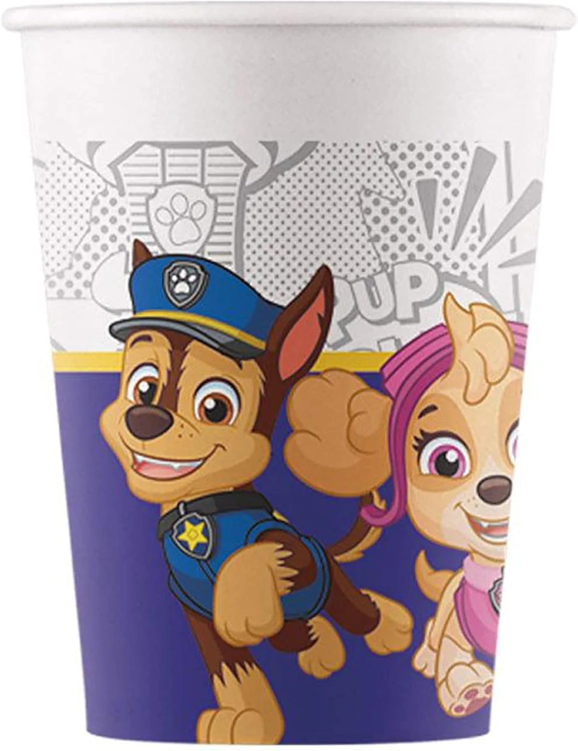 Procos 91663 - Чашки Paw Patrol Yelb For Action 200 мл, набор из 8, биоразлагаемые, супергерои, декор стола, детский день рождения, барбекю, тематическая вечеринка