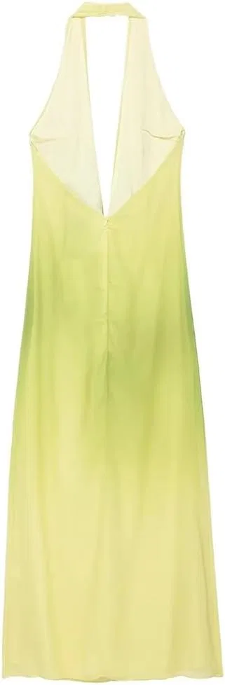 Женское летнее платье с галстуком V-образным вырезом Tie Dye, Green — фото 2