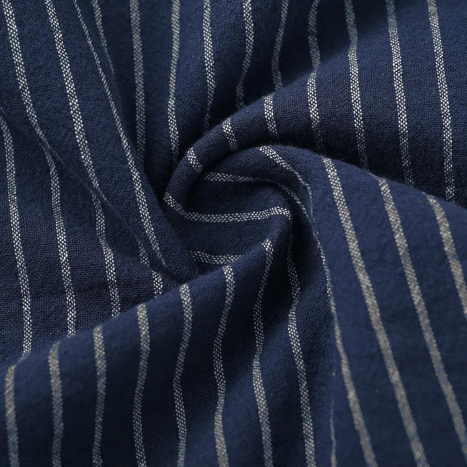 Мужская повседневная рубашка с полосками NoxwB, Navy — фото 2