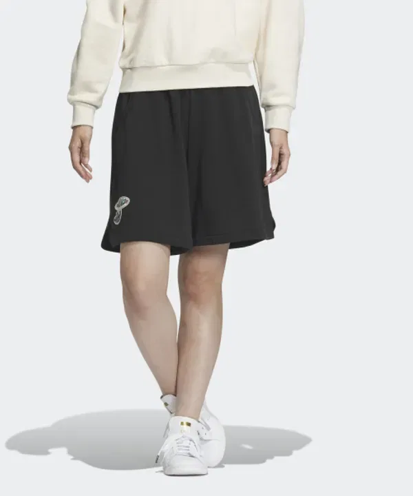 Шорты с графическим принтом, Adidas, черный