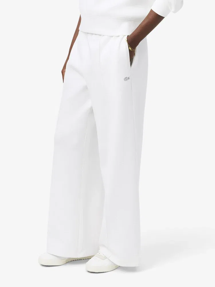 Штаны спортивные LACOSTE Double Face, широкие, белые — фото 2