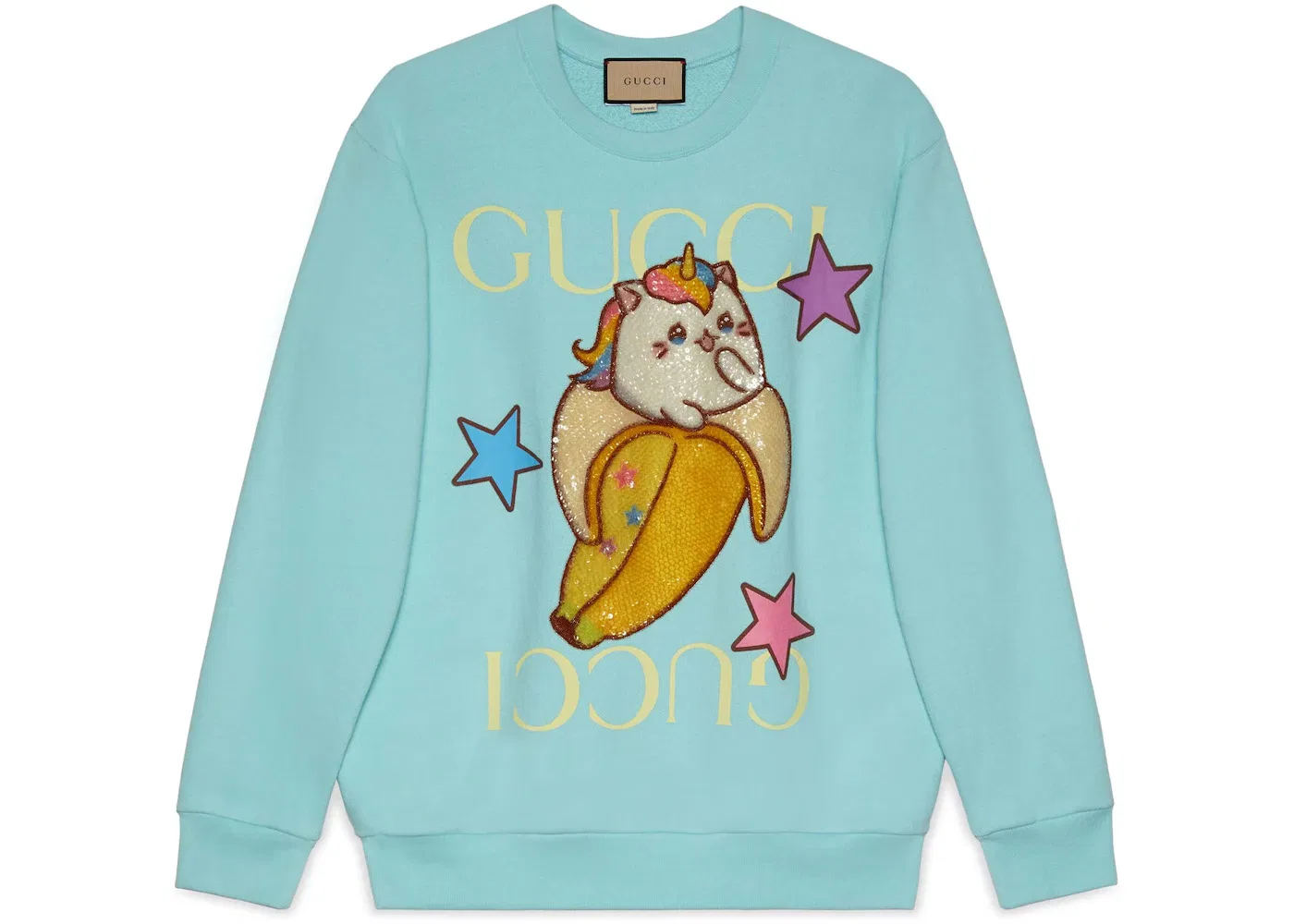 Женский свитшот с принтом Gucci x Bananya Sweatshirt Gucci, Blue