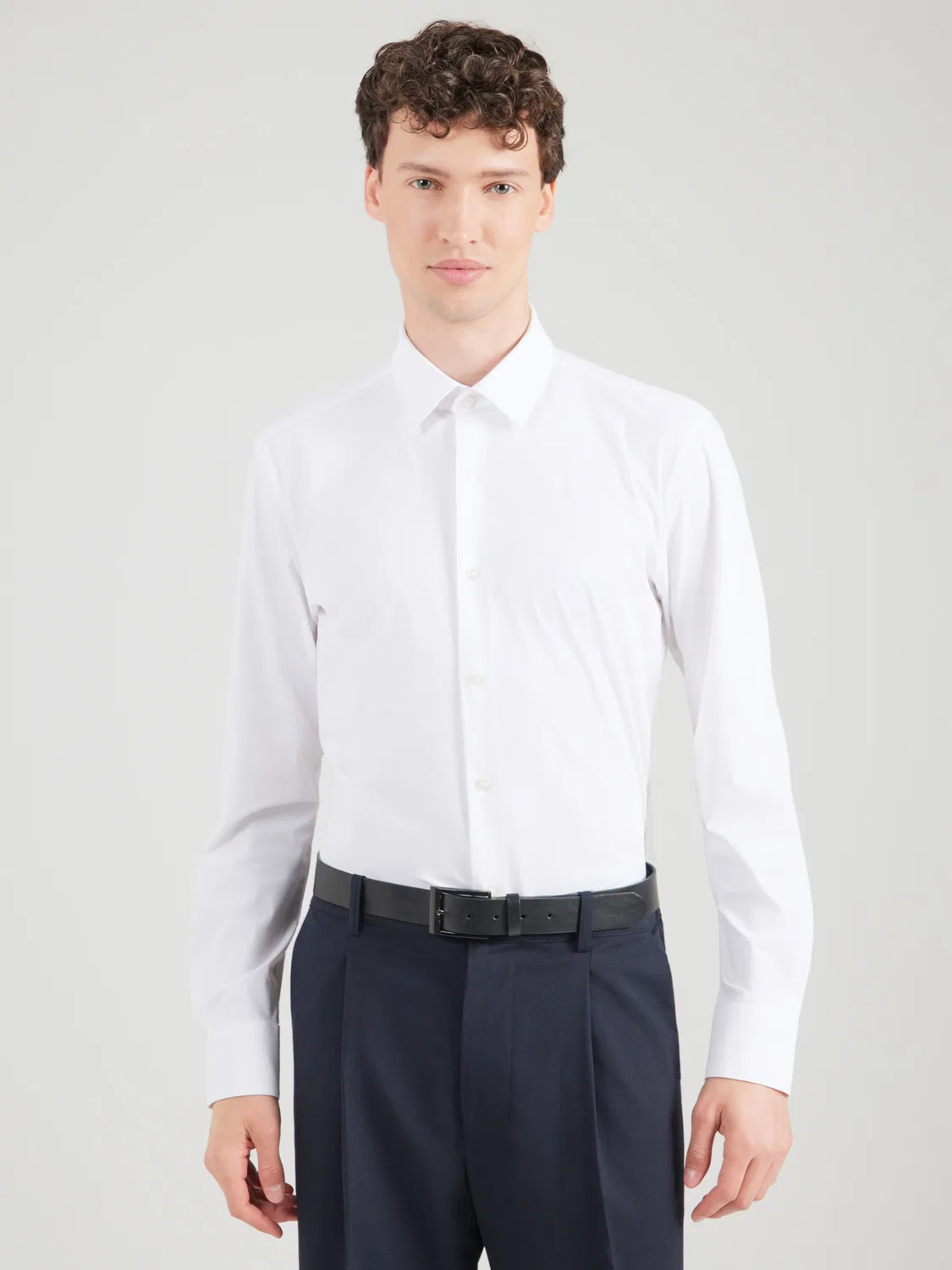 Деловая рубашка Boss Slim fit HANK белого цвета — фото 3