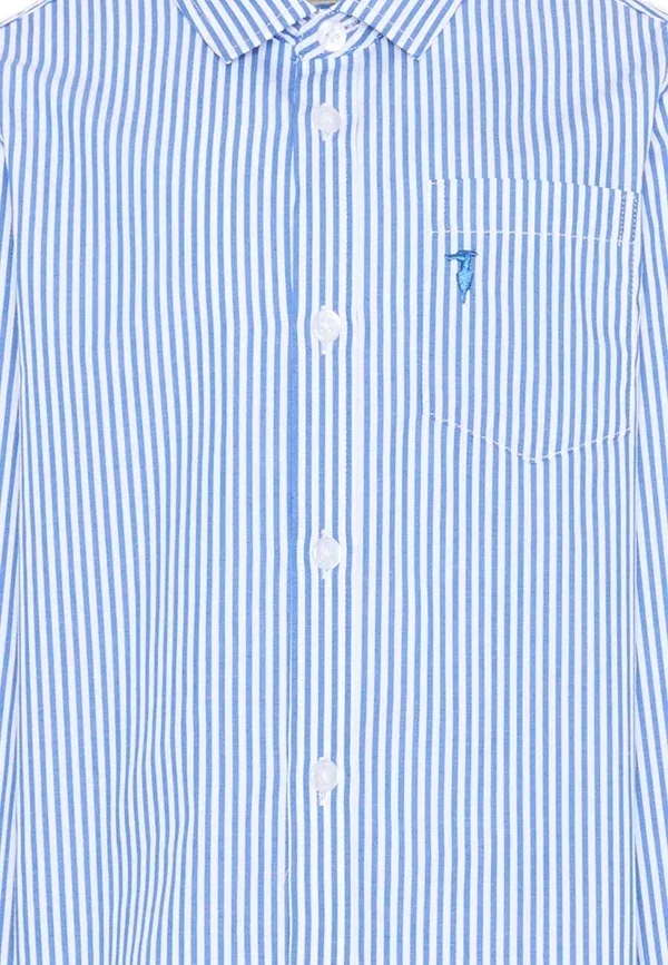 Рубашка хлопковая Camicie Tru Trussardi Junior, light blue, светло-голубой — фото 3