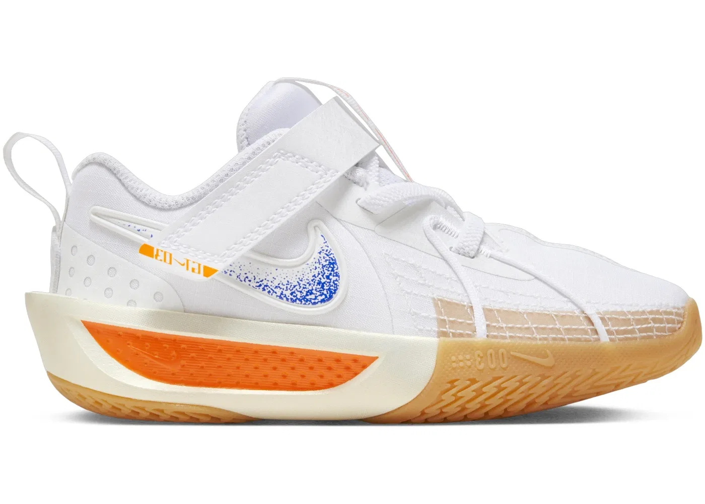 Детские кроссовки для баскетбола Nike GT Cut 3, White/Coconut Milk/Gum Yellow/Racer Blue