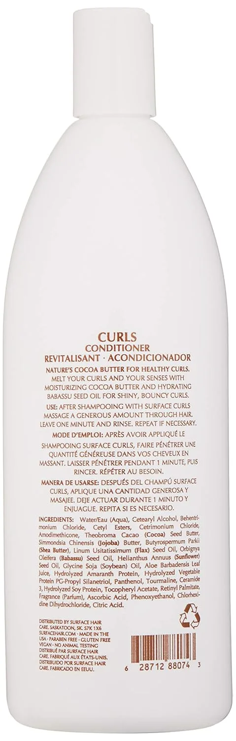 Увлажняющий кондиционер Surface Hair - Curls - подчеркивает форму локонов, придает блеск и обеспечивает стойкость укладки без пушистости. 946 мл (.) — фото 2