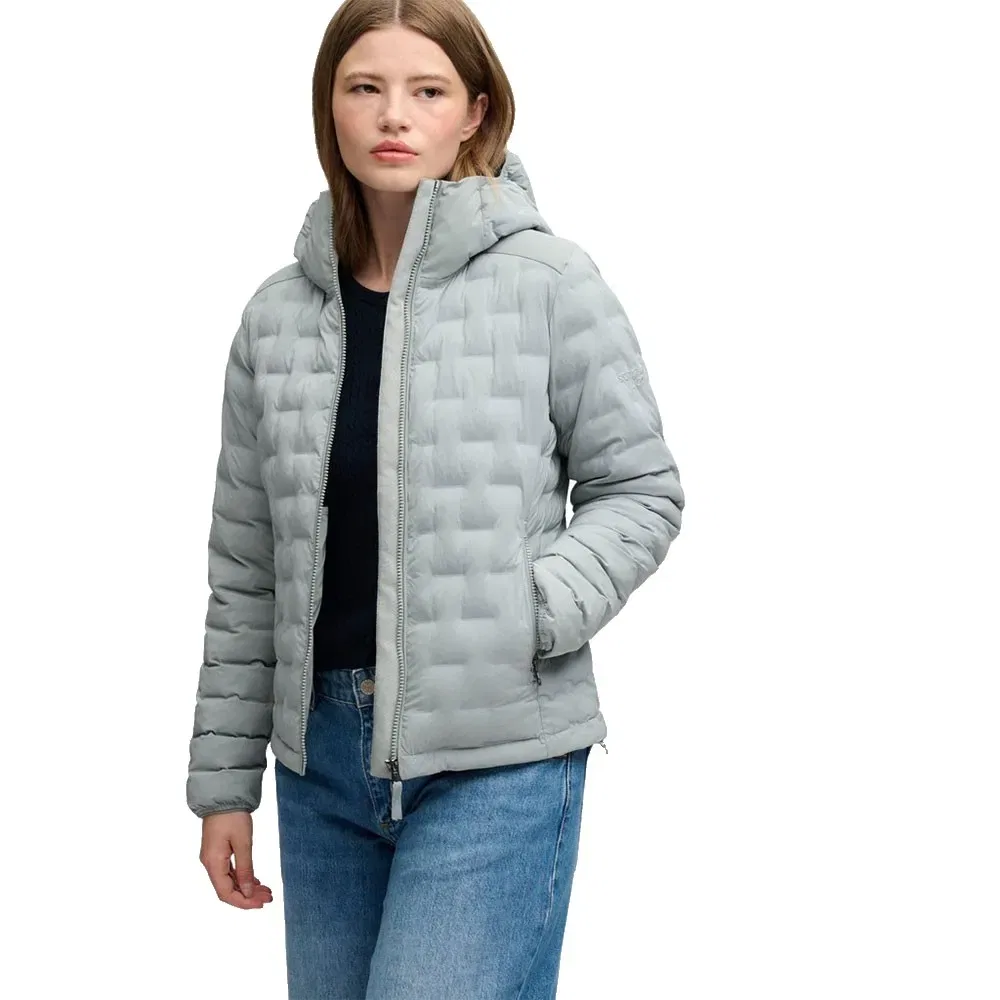 Женская куртка с капюшоном Superdry Heat Weld Padded, Grey — фото 4
