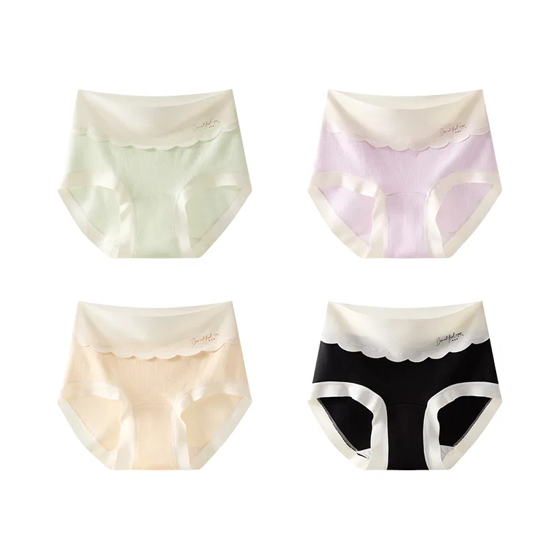 Детские трусы-слипы с принтом 4 Pack Black+Light Purple+Cream Apricot+Verdant Green MIIOW