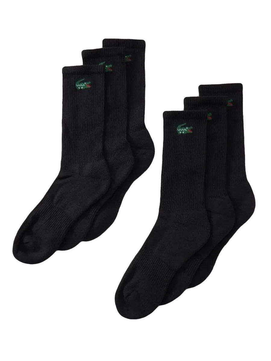 Носки LACOSTE '6PK BLACK' черного цвета