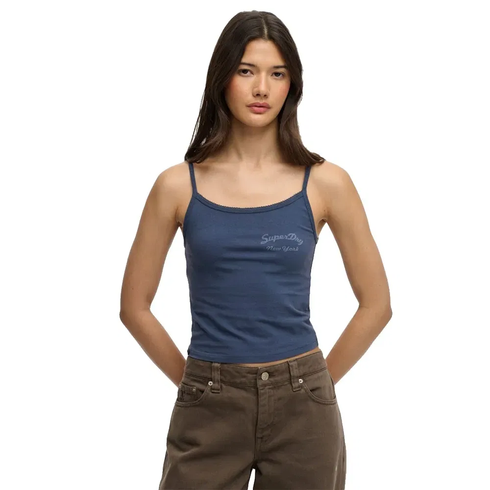 Женская майка на бретелях с принтом Athletic Essential Graphic Cami Superdry, Blue