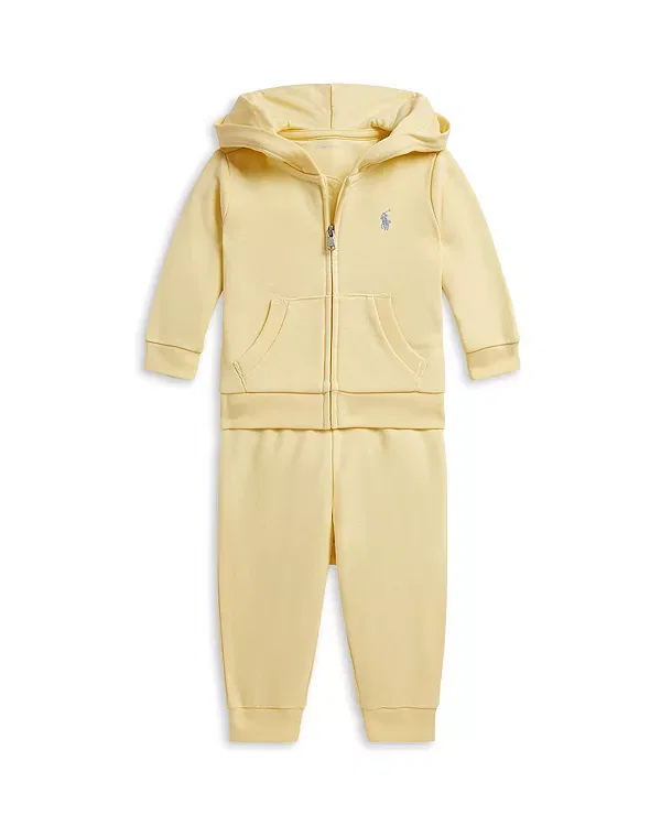 Детский комплект из футера с полноценной застежкой-молнией и штанами Ralph Lauren, T-Bird Yellow