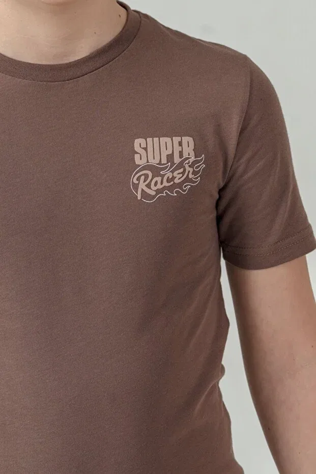 Детский комплект для мальчиков с принтом Super Racer Mışıl Kids, Brown — фото 4
