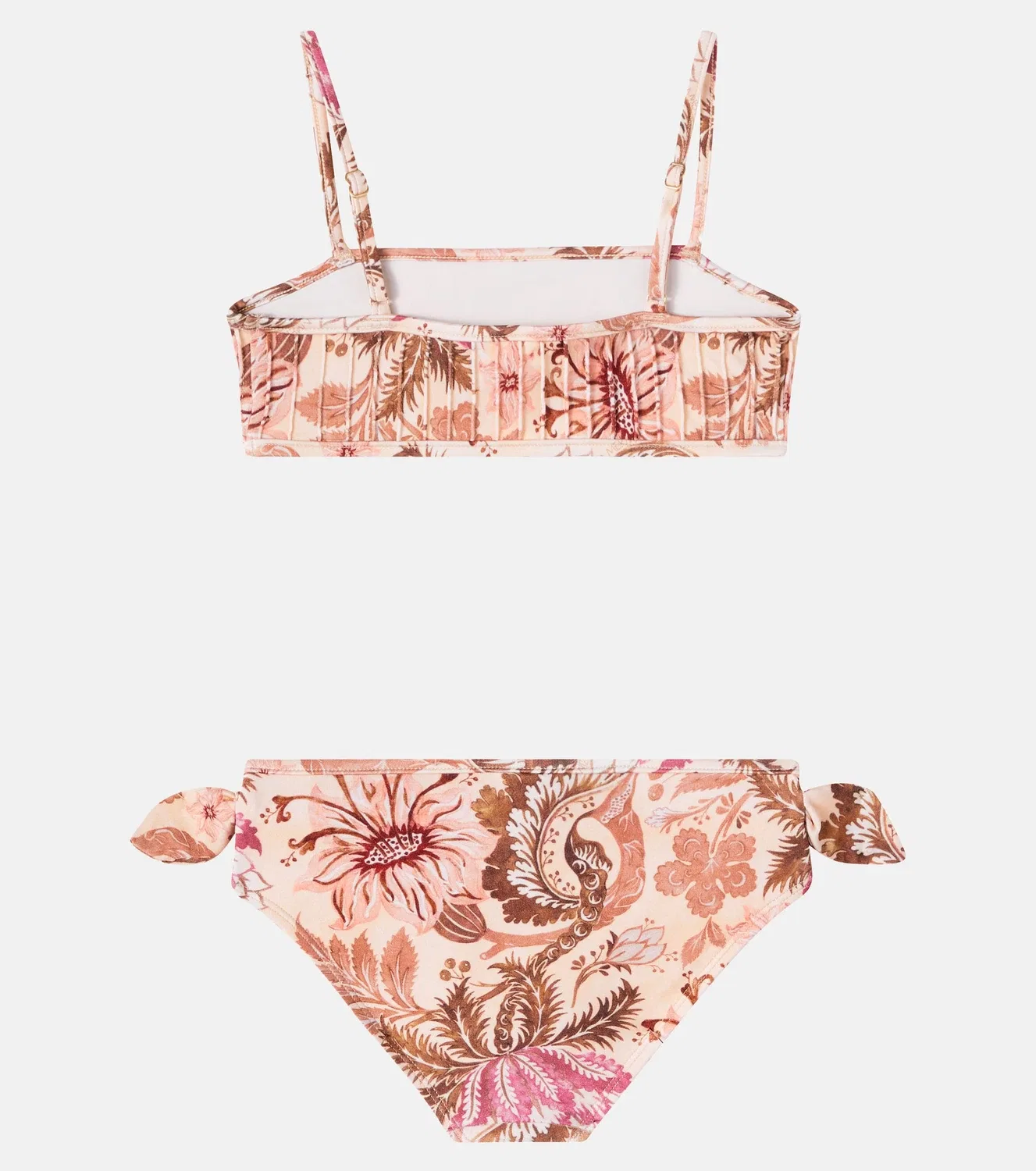Раздельный купальник с цветочным принтом Zimmermann Kids, розовый — фото 2