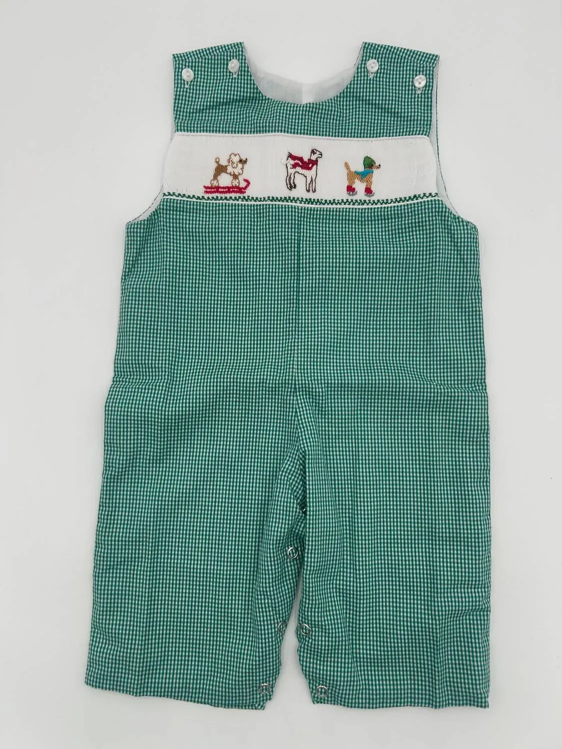 Детский комбинезон-лонгалл с принтом Snow Dog Smocked Norman Ruth and Ralph, зеленый