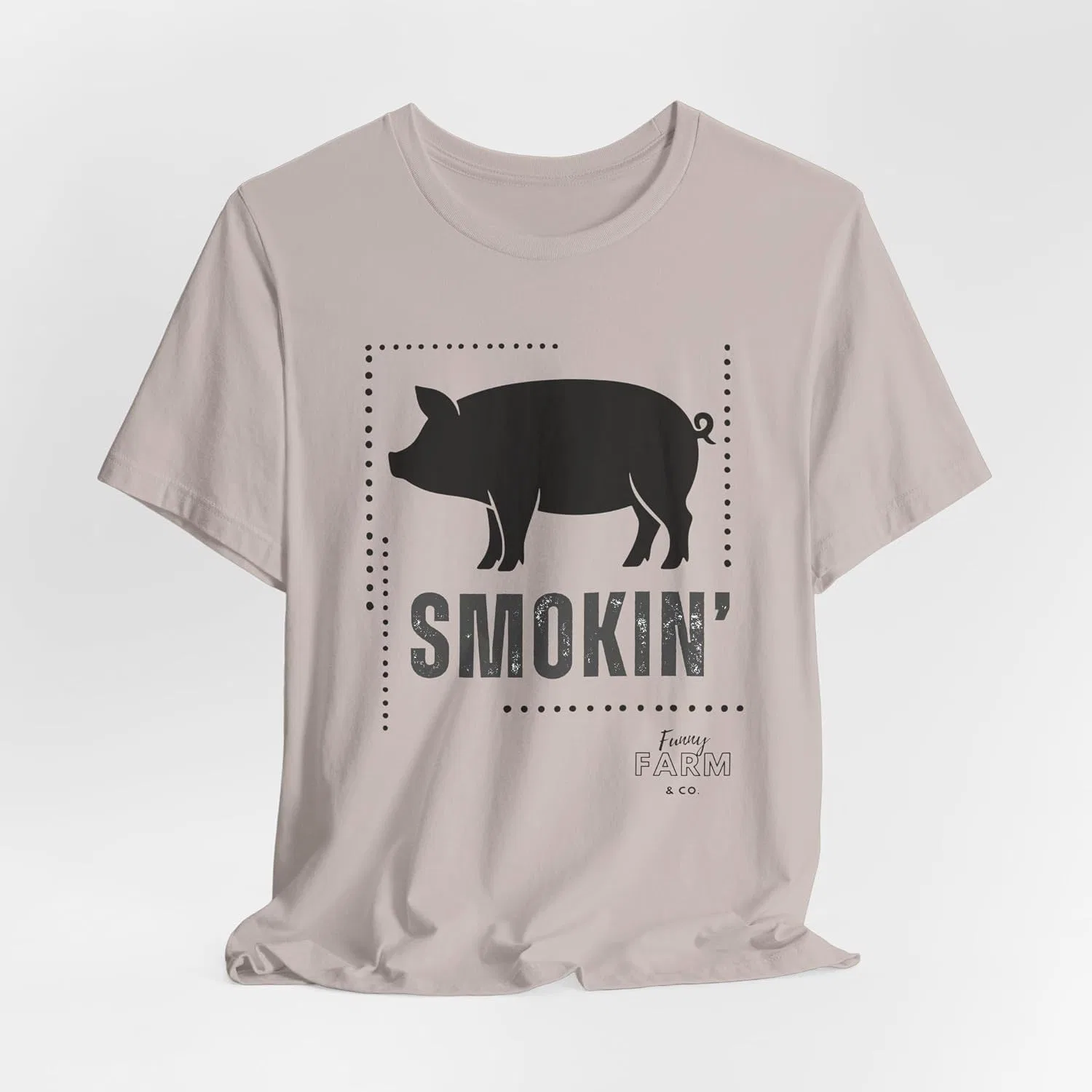 Футболка с принтом Smokin’ Pig Bella+canvas, Heather Cool Grey — фото 4