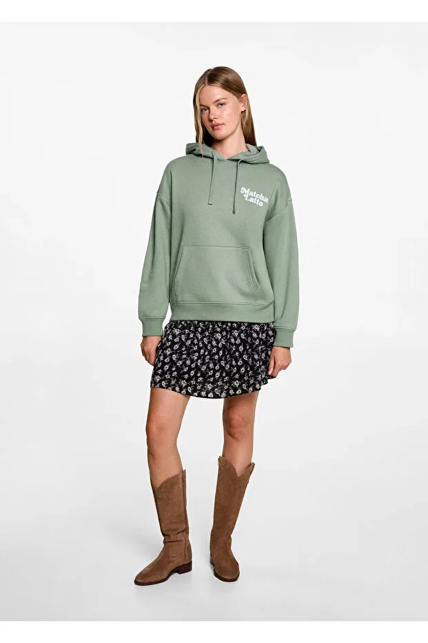 Детская толстовка для девочек с капюшоном Mango Woman, Green