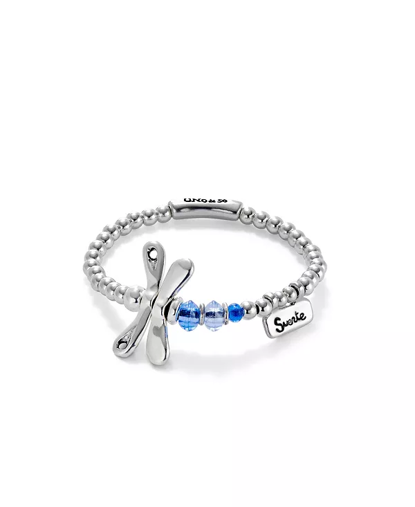 

Браслет в виде стрекозы с синими кристаллами, покрытый серебром Unode50, silver