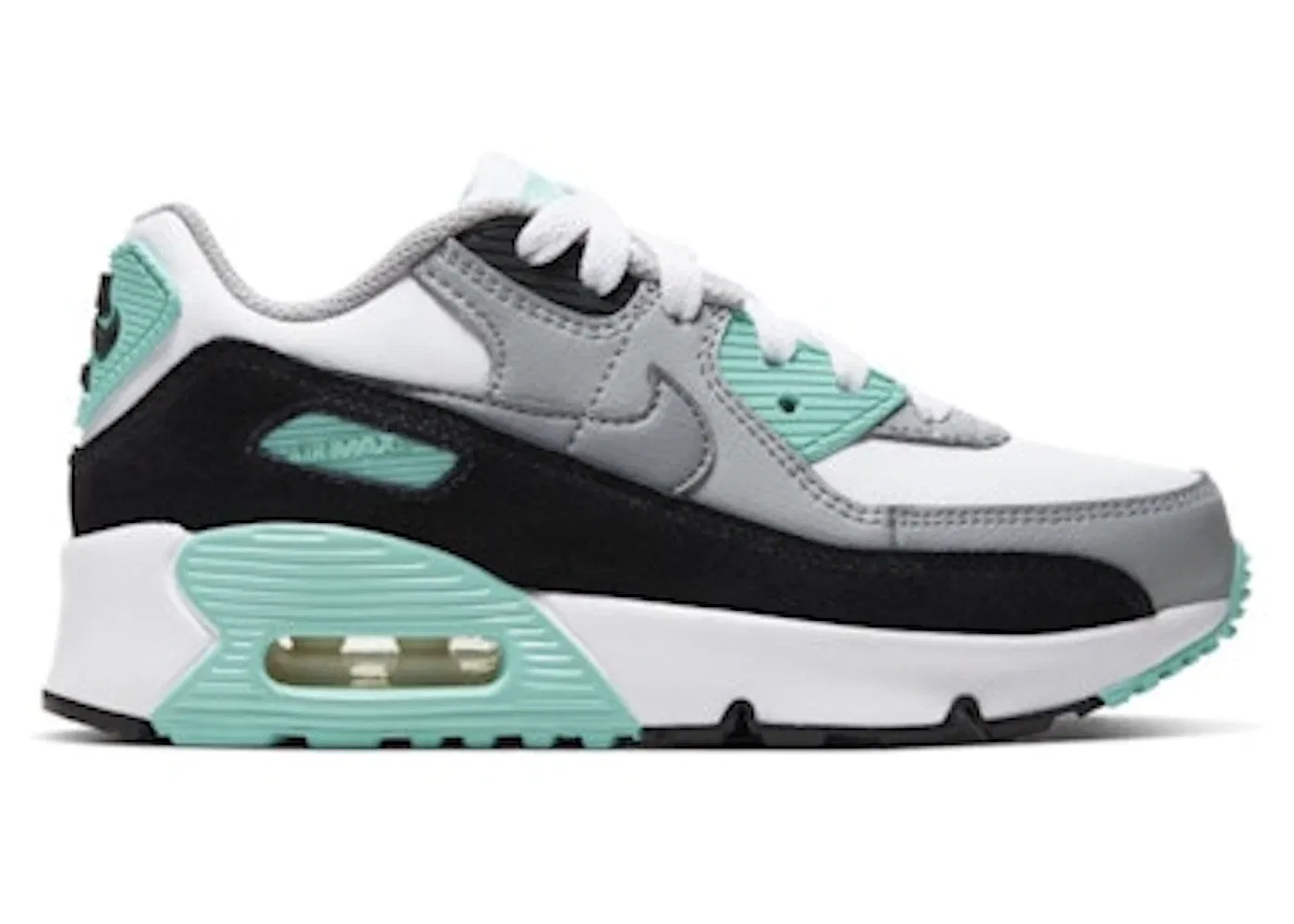 Детские кроссовки Lifestyle Nike Air Max 90, White/Light Smoke Grey/Hyper Turquoise/Particle Grey