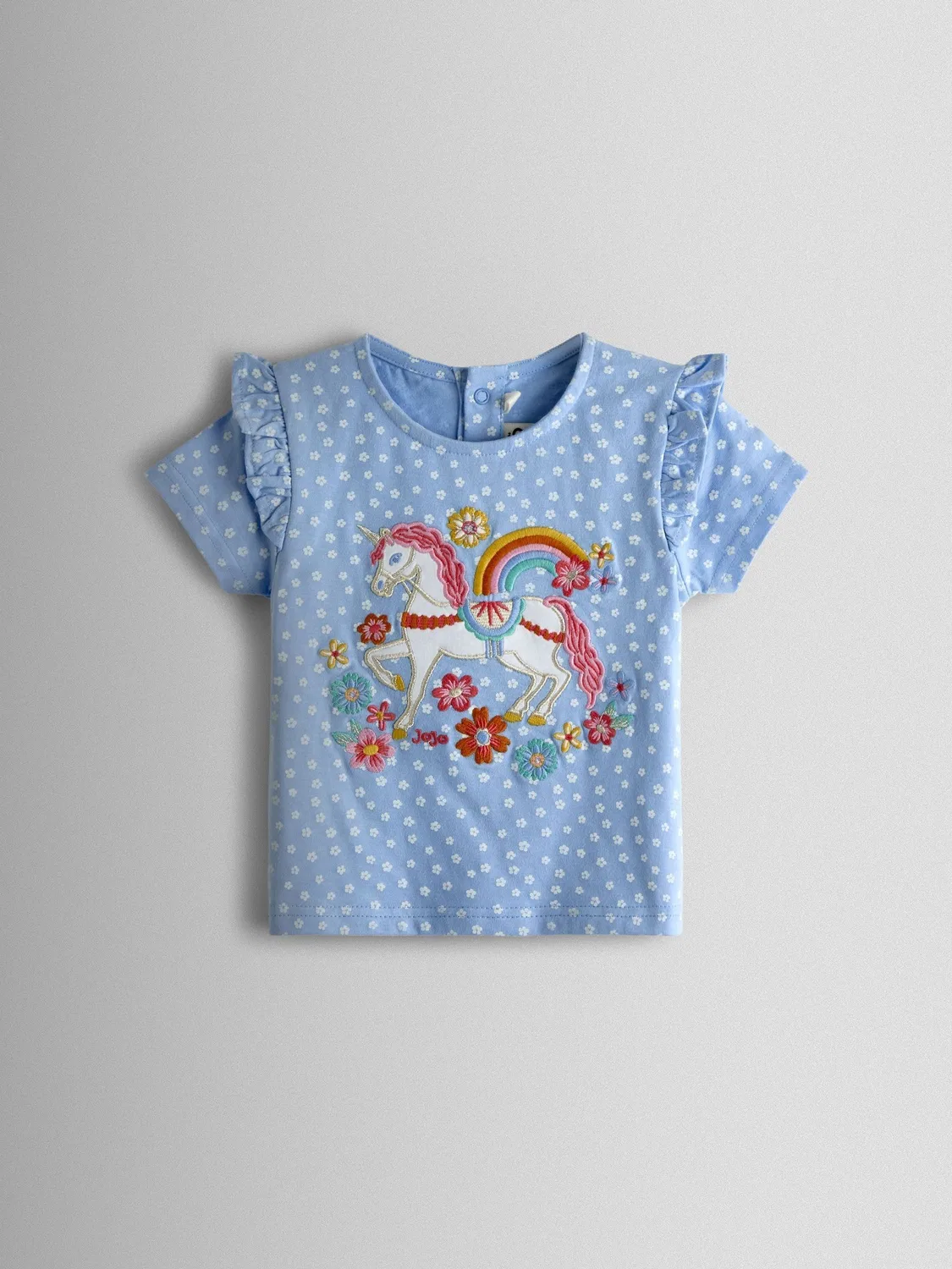 Футболка с аппликацией единорог Jojo Maman Bébé, синяя