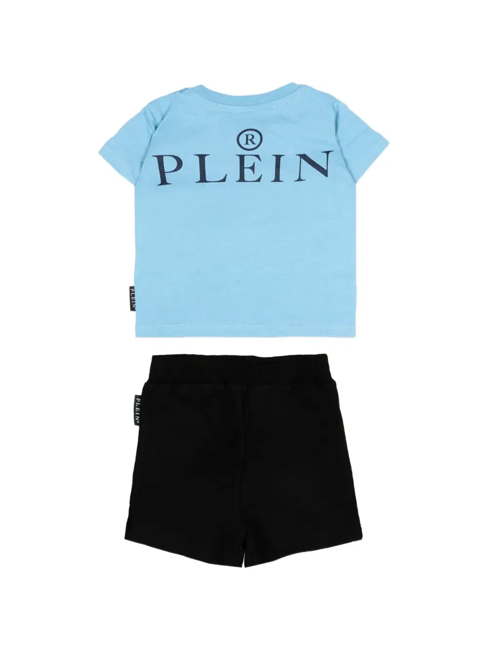 Комплект из топа и шорт с графическим принтом черепа Philipp Plein Junior, синий — фото 2