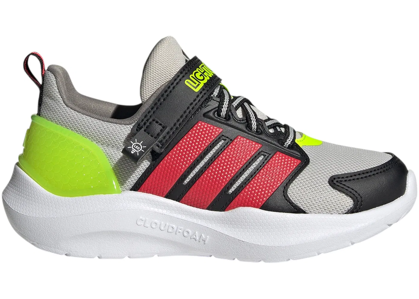 Детские кроссовки Lifestyle с принтом Adidas Lightorama Runner, Grey One Lucid Red Lucid Lemon