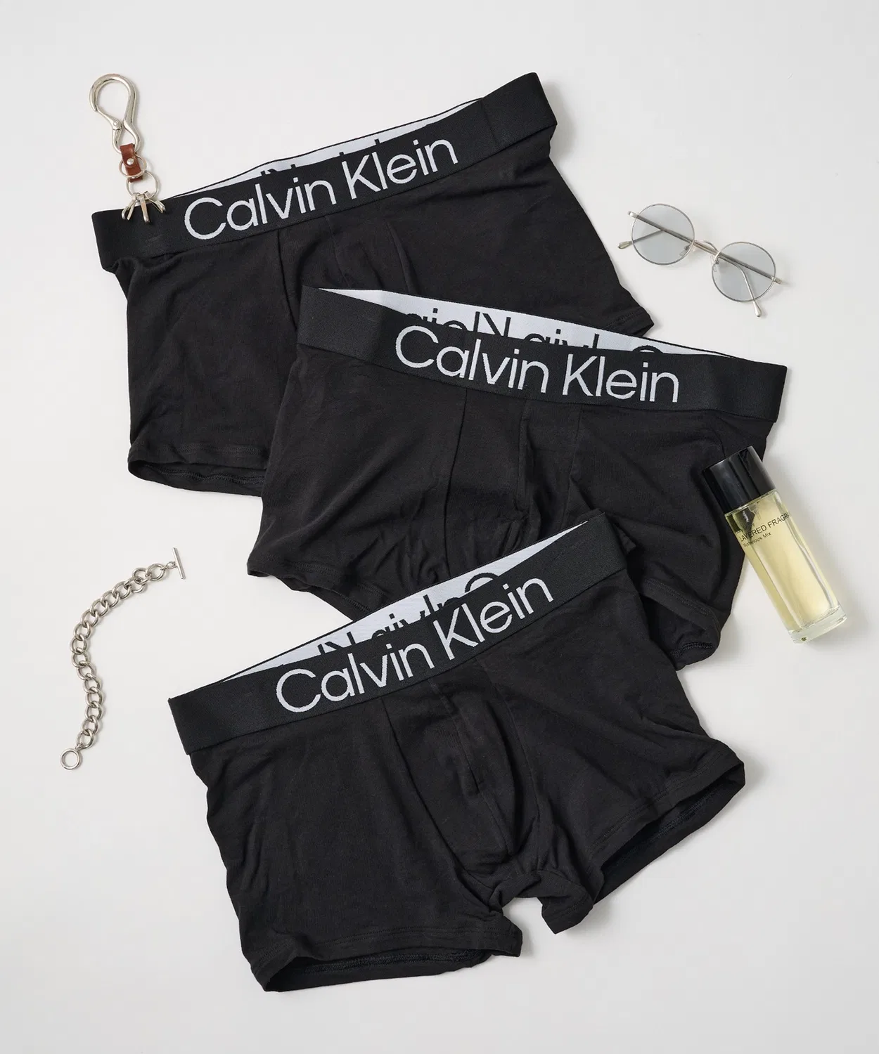 Мужские боксеры-трусы с логотипом, комплект из 3 штук Calvin Klein, Black