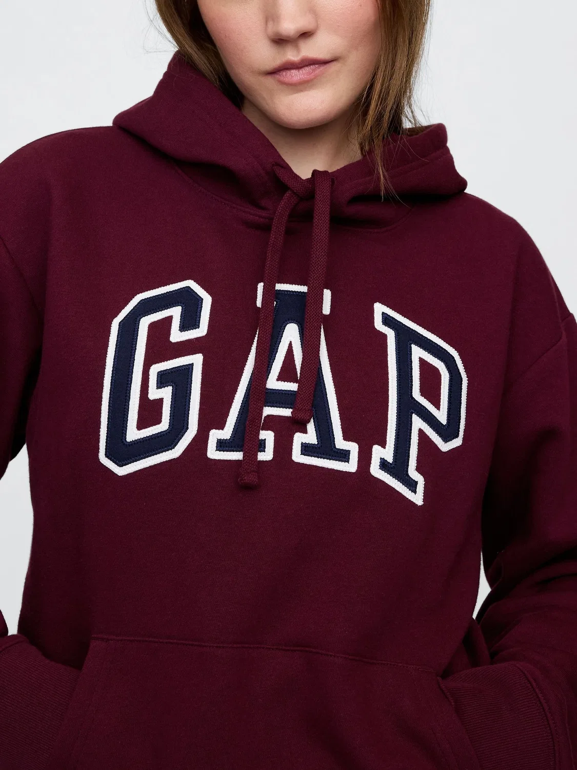 Худи Relaxed Gap Logo Gap, Бургунди — фото 4
