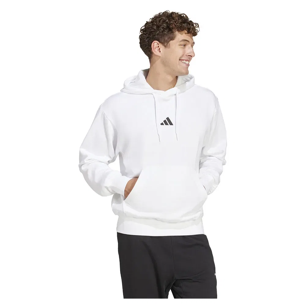 Худи на флисе Essentials Feelcozy Adidas, белый — фото 4