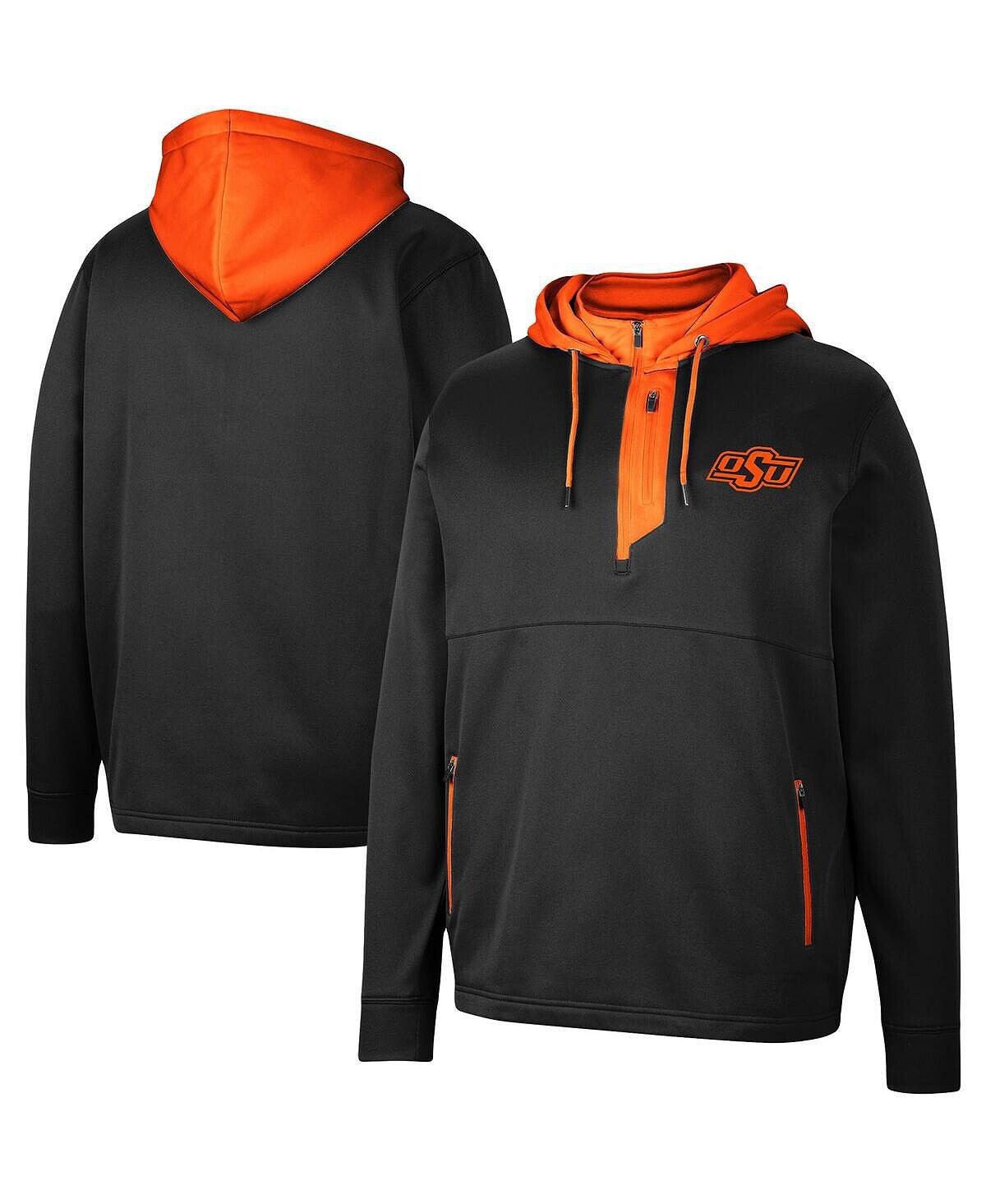 

Мужская черная толстовка с капюшоном oklahoma state cowboys luge 3.0 quarter zip с капюшоном Colosseum, черный