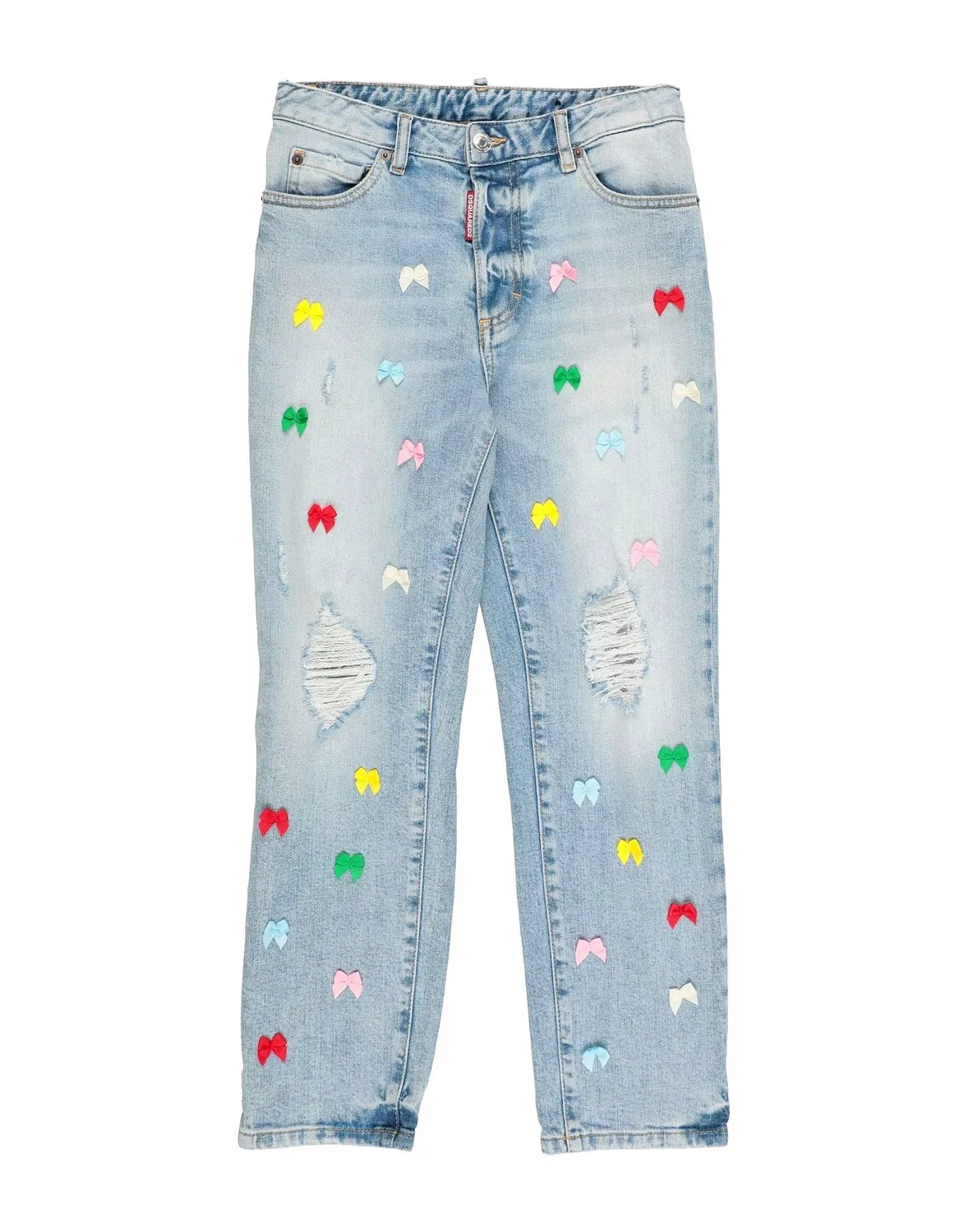 Детские джинсы для девочек с потертостями Dsquared2, синий