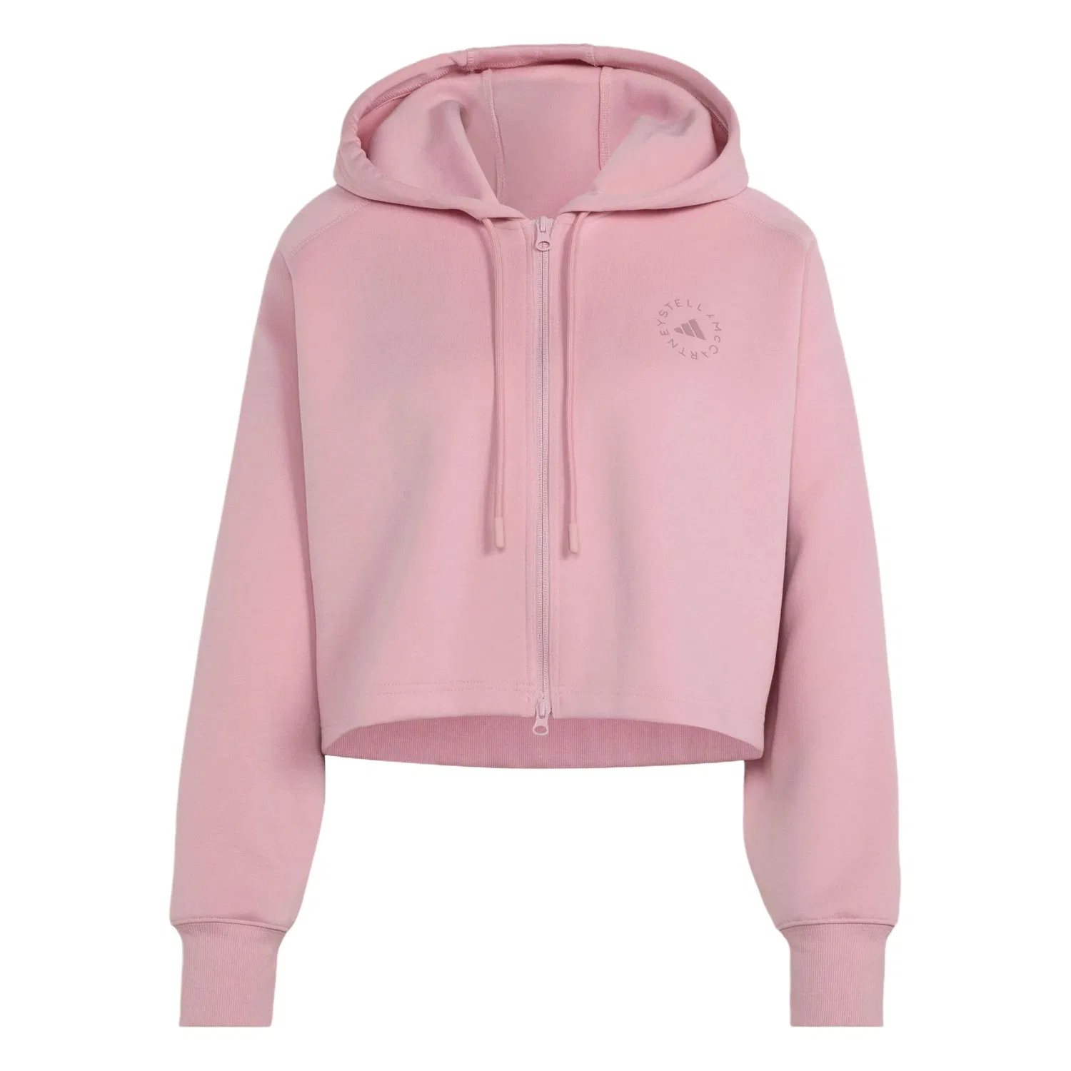 Женская куртка с капюшоном, укороченная, прямого кроя, X Stella McCartney, Adidas, Pink