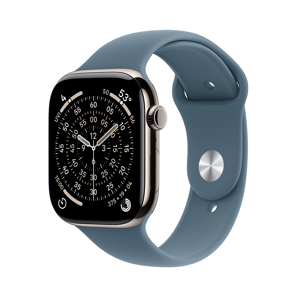 

Умные часы Apple Watch Series 11 (GPS+Cellular), 46 мм, Natural Titanium Case/Anchor Blue Sport Band - S/M, Титановый, Умные часы Apple Watch Series 11 (GPS+Cellular), 46 мм, Natural Titanium Case/Anchor Blue Sport Band - S/M