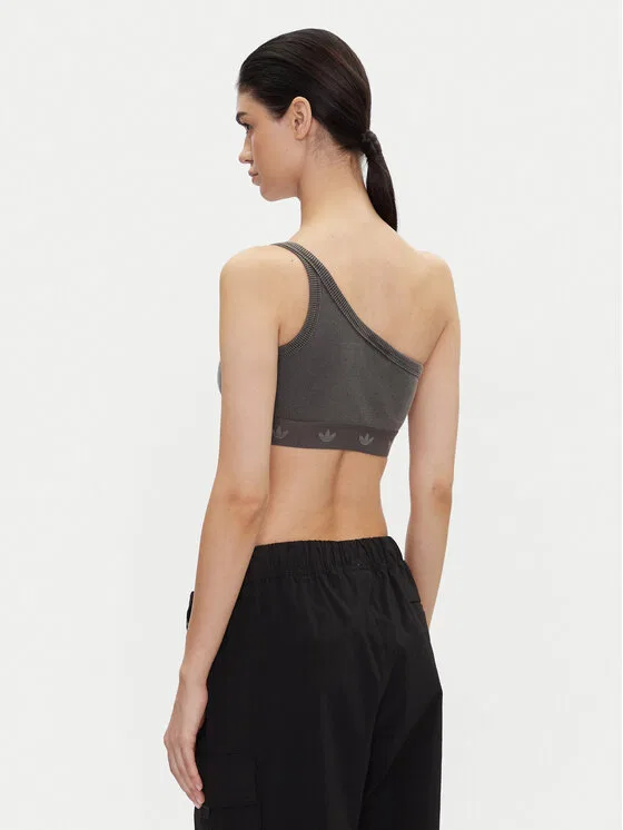 Топ slim fit Ribbed Adidas, серый — фото 3