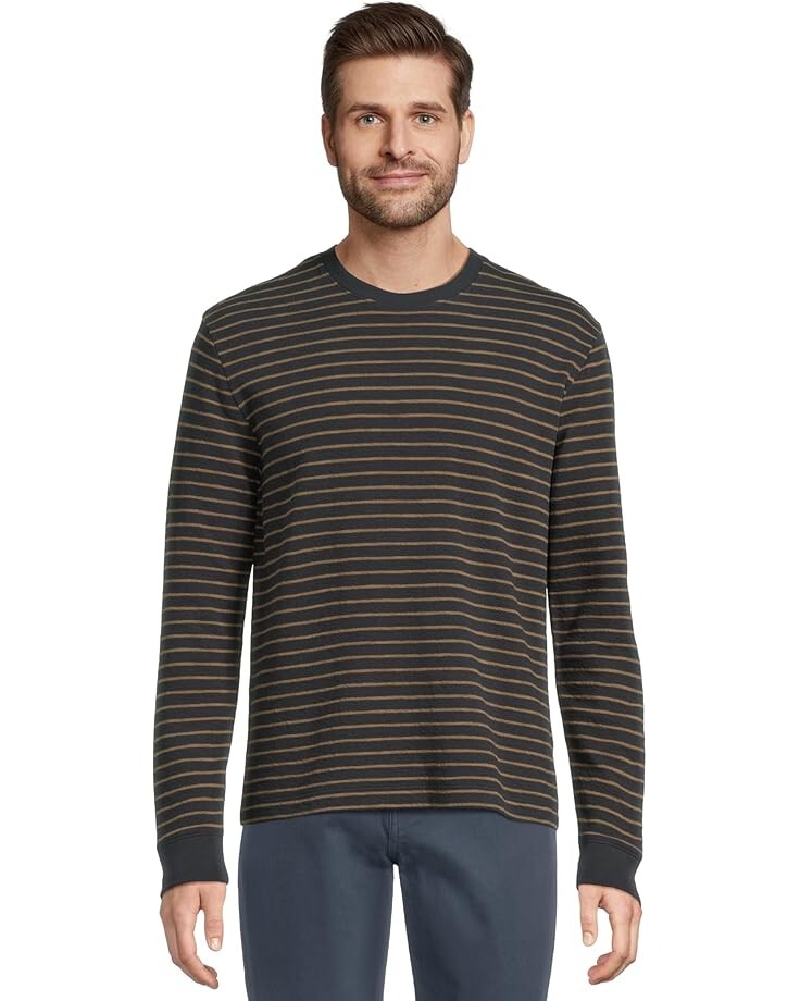 

Лонгслив Vince Slub Stripe Long Sleeve Crew, цвет Coastal/Cedar