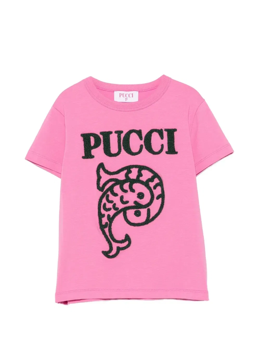 Футболка с вышитым логотипом Pucci Junior, розовый