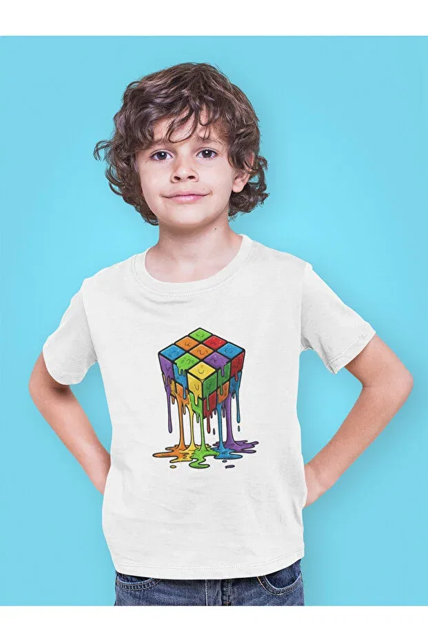 Детский комплект футболок для девочек с принтом Rubik'S cube Bumeta, White — фото 4