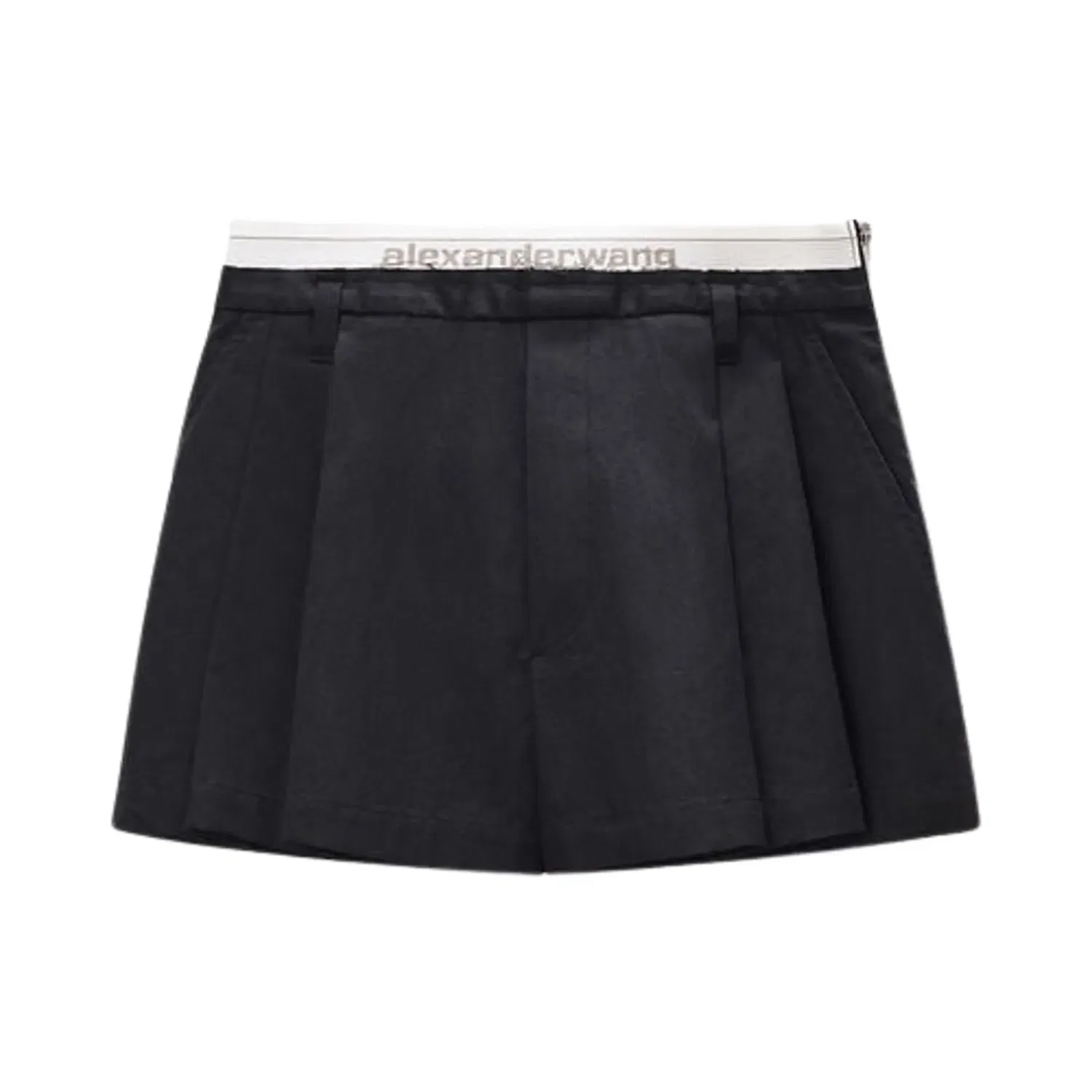Шорты с высокой посадкой и эластичным поясом Alexander Wang Logo, черный