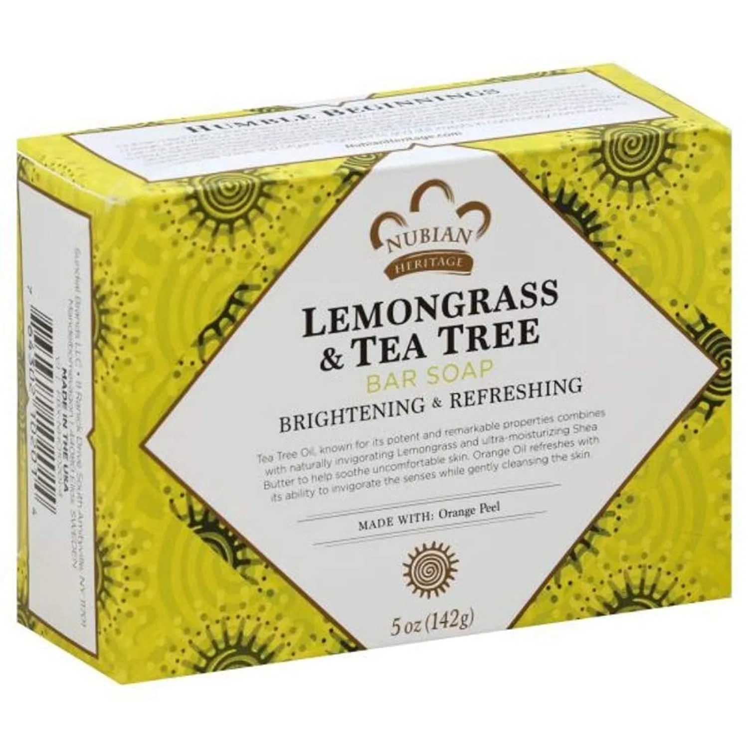 Твердое мыло Lemongrass & Tea Tree, Nubian Heritage, 3 шт, 443.6 мл