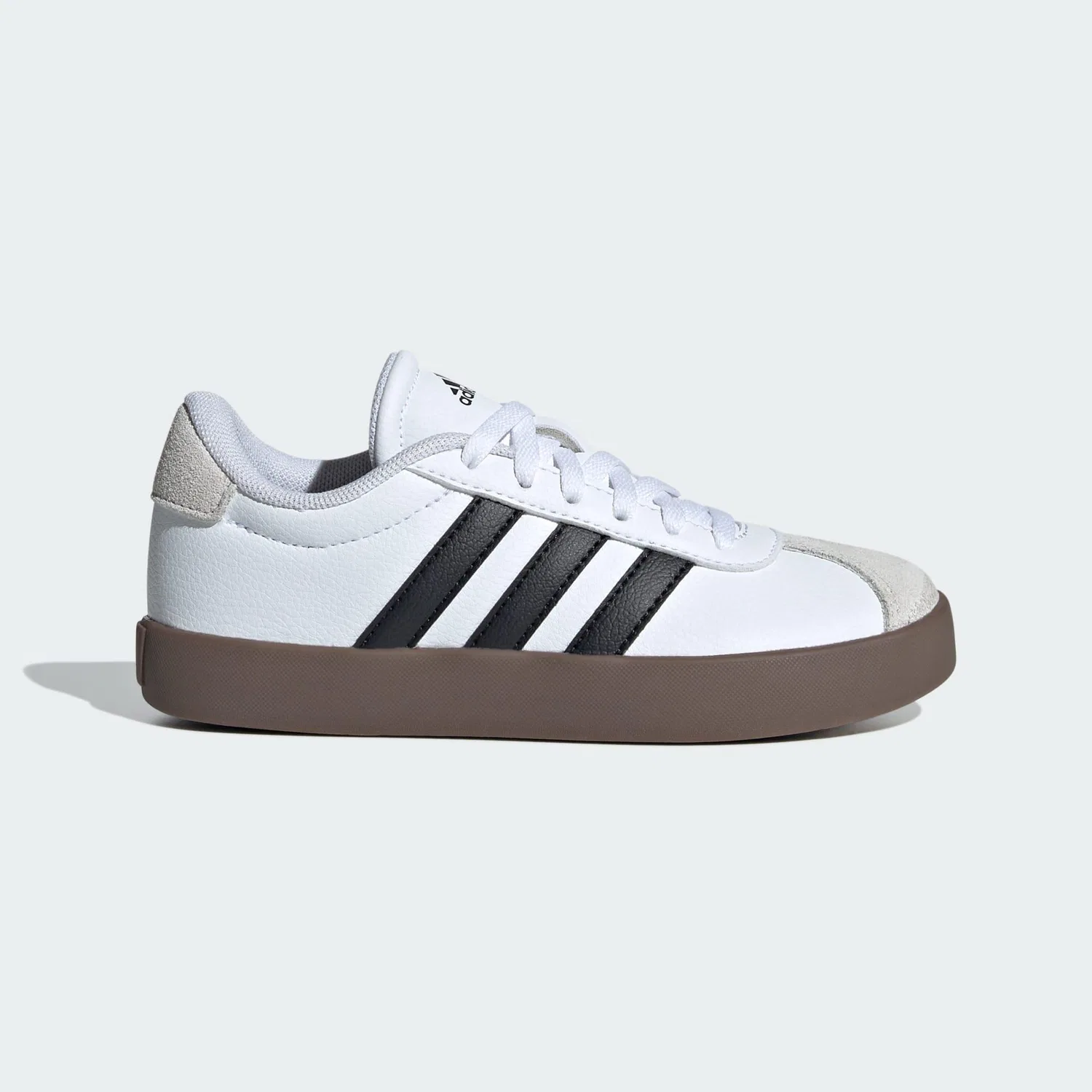 Детские кеды из замши VL Court 3.0 Adidas, Weiss Schwarz Grau
