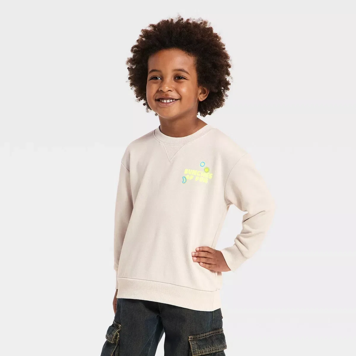 Детский свитшот с длинным рукавом French Terry Crewneck Cat & Jack, Gray