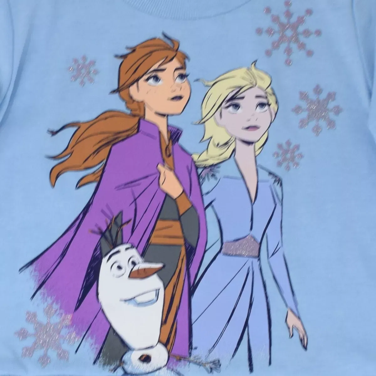Детский комплект футболки и леггинсов с принтом Frozen Disney, Light Blue — фото 3
