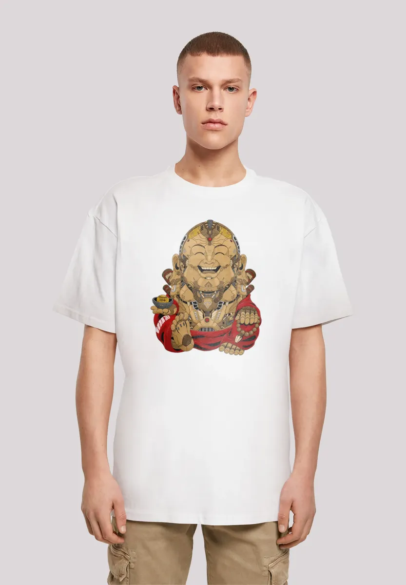 

Футболка F4NT4STIC "Happy Cyber ​​Buddha CYBERPUNK STYLES", принт, белый