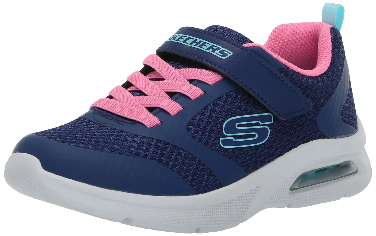 Детские кроссовки для девочек с принтом Microspec Max Skechers, Navy Pink