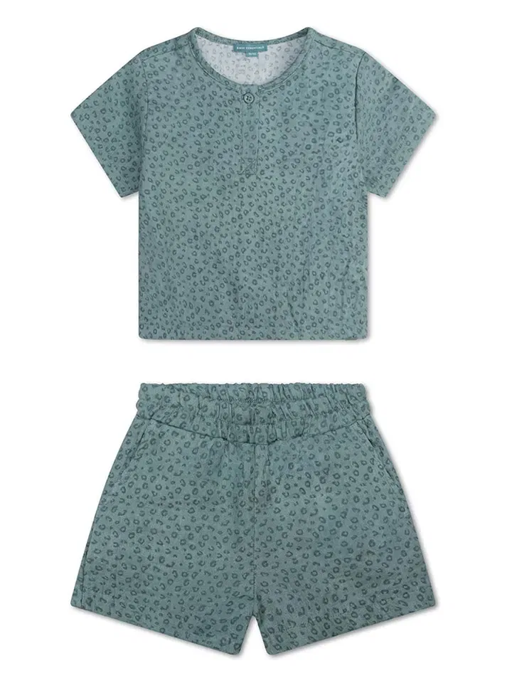 Комплект одежды с принтом Green Leopard Swim Essentials, зеленый