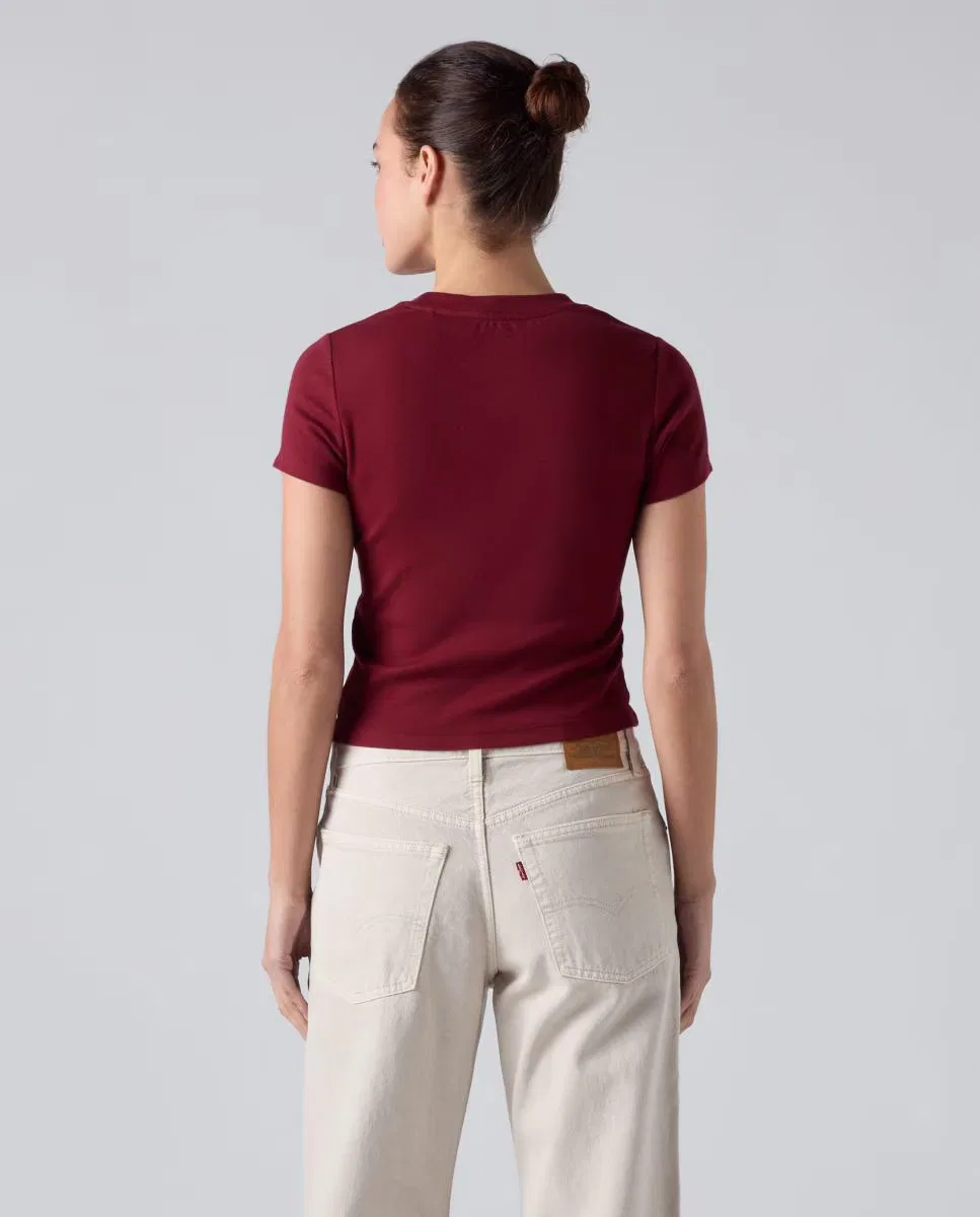 Женская футболка с коротким рукавом, Crop, Levi's, красный гранатовый — фото 2