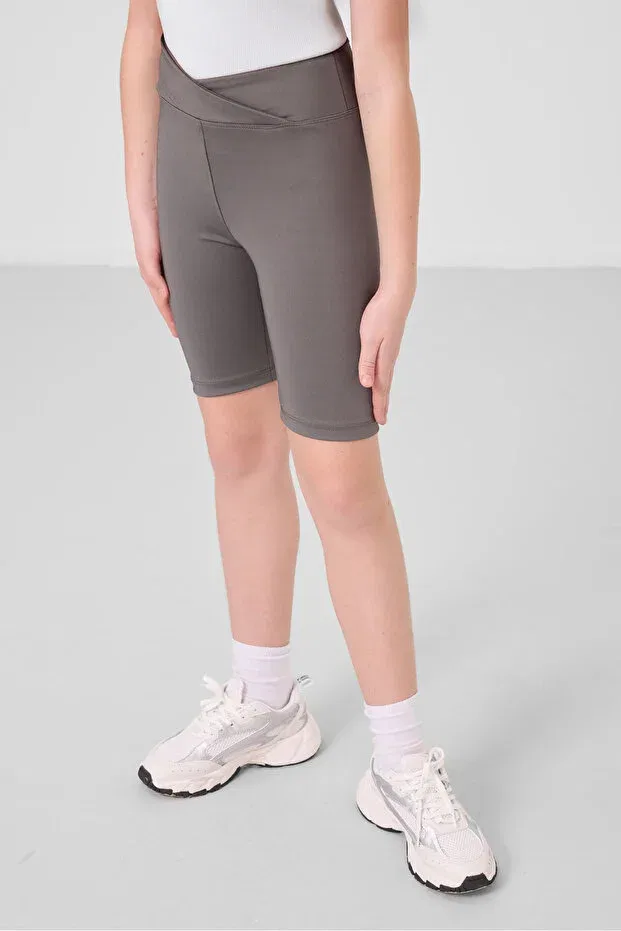 Детские леггинсы для девочек с поясом Tommy Life, White/Dark Gray — фото 3