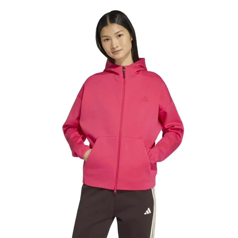 Худи на молнии ZNE Adidas, розовый